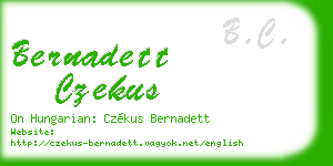 bernadett czekus business card