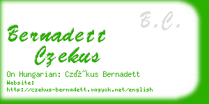 bernadett czekus business card